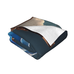 280 - Gramm Flanelldecke (horizontal) mit traumhafter Segelschiffbedruckung