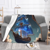 Couverture en flanelle de 280 g (horizontale) avec impression de voilier onirique