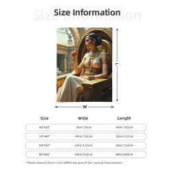 280g 세로형 플란넬 담요 (고대 이집트 패턴)