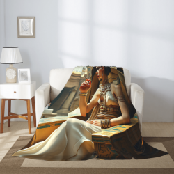 Coperta in flanella verticale da 280 g (con motivo egizio antico)