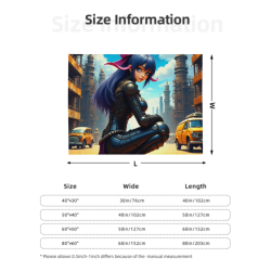 Manta de法兰绒 de 280g (Horizontal) con patrón de anime
