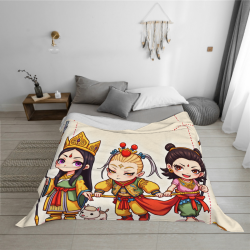 Couverture en flanelle douce de 280 g (horizontale) avec motif de dessin animé de Voyage vers l'Ouest