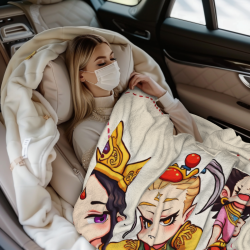 Couverture en flanelle douce de 280 g (horizontale) avec motif de dessin animé de Voyage vers l'Ouest