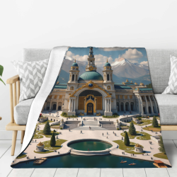Coperta in Flanella con Paesaggio di Chiesa Esclusiva - Okomall
