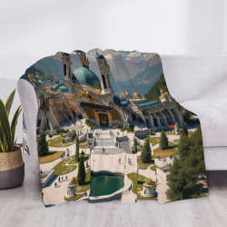 Drap en flanelle polar de 280 g (horizontal) avec motif de palais - Un excellent choix pour le confort et la chaleur