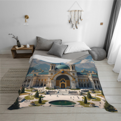 Drap en flanelle polar de 280 g (horizontal) avec motif de palais - Un excellent choix pour le confort et la chaleur