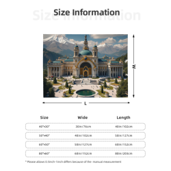 Drap en flanelle polar de 280 g (horizontal) avec motif de palais - Un excellent choix pour le confort et la chaleur