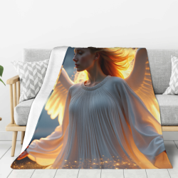 Coperta in flanella da 280 g (Stile verticale) - Motivo angelo, un'ottima scelta per il comfort e il calore