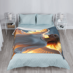 Drap en flanelle de 280 g (Style vertical) - Motif d'ange, un excellent choix pour le confort et la chaleur