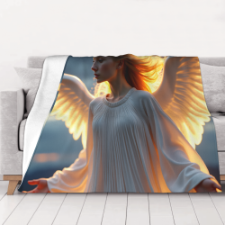 Manta de franela de 280 g (Estilo horizontal) - Motivo de ángel, una opción cómoda y cálida
