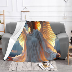 280g Flannel Blanket (Horizontal Style) - Angel Pattern, a Comfortable and Warm Choice