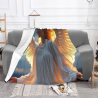 280g Flannel Blanket (Horizontal Style) - Angel Pattern, a Comfortable and Warm Choice
