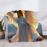 280g Flannel Blanket (Horizontal Style) - Angel Pattern, a Comfortable and Warm Choice