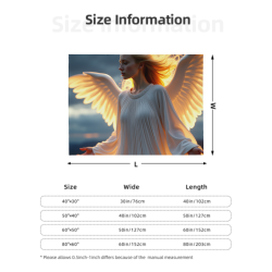 280g 플란넬 담요 (가로 스타일) - 천사 패턴, 편안하고 따뜻한 선택