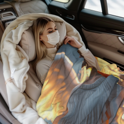 Coperta in flanella da 280 g (Stile orizzontale) - Motivo angelo, una scelta confortevole e calda