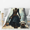 Steampunk Flannel Blanket - Adventurer & Mechanical Heart