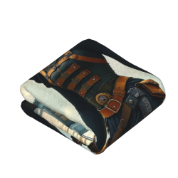 Steampunk Flannel Blanket - Adventurer & Mechanical Heart