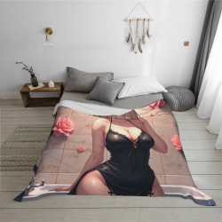 280g Flannel Fuzzy Blanket (Horizontal Style) Sexy Anime Pattern Blanket
