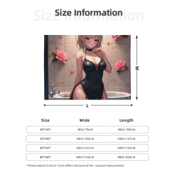 280g Flannel Fuzzy Blanket (Horizontal Style) Sexy Anime Pattern Blanket
