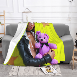 Drap en flanelle polar de 280 g (style horizontal) avec motif - Article de maison confortable et chaud