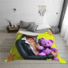 Drap en flanelle polar de 280 g (style horizontal) avec motif - Article de maison confortable et chaud