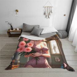 Träumende Mädchen Flanelldecke – Okomall