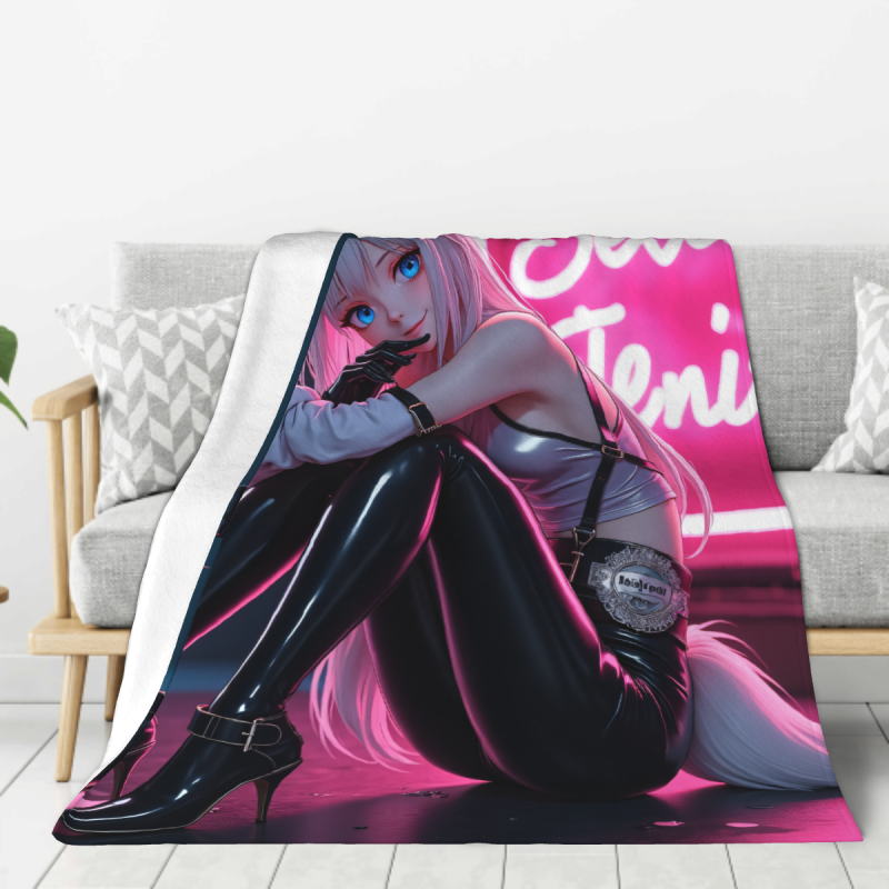 280g Flannel Fleece Blanket (Vertical Style) with Anime Pattern