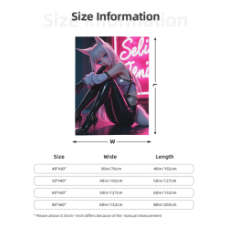 280g Flannel Fleece Blanket (Vertical Style) with Anime Pattern