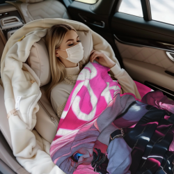 280g Flannel Fleece Blanket (Vertical Style) with Anime Pattern