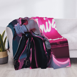 280g Flannel Fuzzy Blanket (Horizontal) with Anime Pattern - A Good Choice for Comfort
