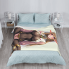 Couverture en laine de flanelle de 280 g (style vertical) avec motif exquis