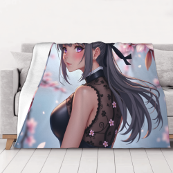 Anime-Decke - Mädchen, das unter Kirschblüten spazieren geht