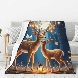 Coperta in flanella verticale da 280g (con motivo di cervo squisito)