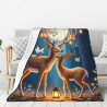 Couverture en flanelle verticale de 280g (avec motif de cerf exquis)
