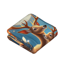Couverture en flanelle verticale de 280g (avec motif de cerf exquis)