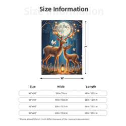 Couverture en flanelle verticale de 280g (avec motif de cerf exquis)