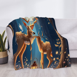 Couverture en Flanelle Forêt Enchantée - Okomall