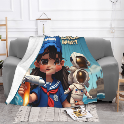Couette Polaire 280g (Horizontal) avec Motif de Dessin Animé, Confortable et Beau