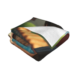 Drap en flanelle de 280g (style horizontal) avec impression de fille de style chinois