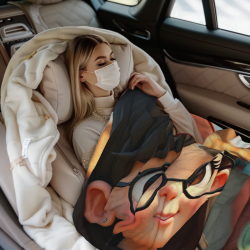 Coperta in flanella da 280g (stile orizzontale) con stampa di ragazza in stile cinese