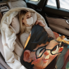 280g Flannel Blanket (Horizontal Style) with Chinese-style Girl Printing