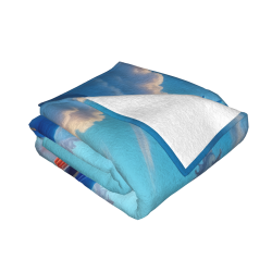 Decke aus Fleece 280 g (horizontal) mit Buddha-Muster - Bequemes und warmes Heimtextil