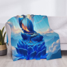 Decke aus Fleece 280 g (horizontal) mit Buddha-Muster - Bequemes und warmes Heimtextil