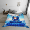 Decke aus Fleece 280 g (horizontal) mit Buddha-Muster - Bequemes und warmes Heimtextil