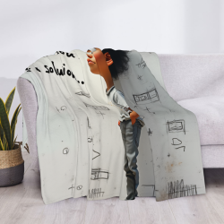 Couverture en flanelle douce de 280g (horizontale) avec motif - Articles agréables pour la maison