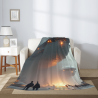 280g Flanell-Fleece-Decke (vertikaler Stil) - Raumschiffmuster