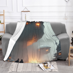 280g Flannel Fuzzy Blanket (Horizontal) - Sci-Fi Pattern