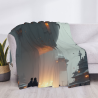 Drap en flanelle doux de 280g (horizontal) - Motif de science-fiction
