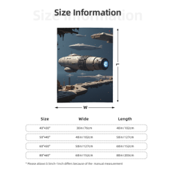 Drap en flanelle polar de 280g (style vertical) avec motif de science-fiction
