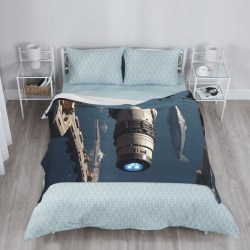 280g Flannel Fleece Blanket (Vertical Style) with Sci-Fi Pattern